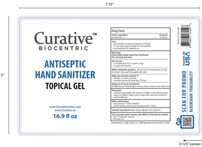 Curative Biocentric Antiseptic Hand Sanitizer 16.9 Oz Or 500 mL (Curative Biocentric Antiseptic Hand Sanitizer 16.9oz)